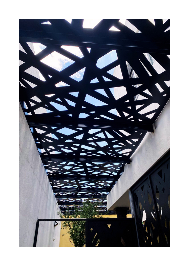 Pérgola con celosía