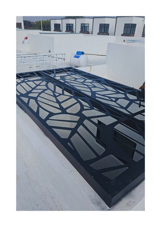 Pérgola con celosía cnc