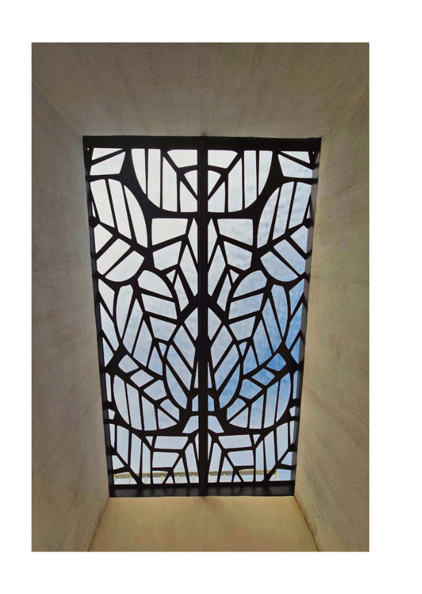 Pérgola con celosía cnc