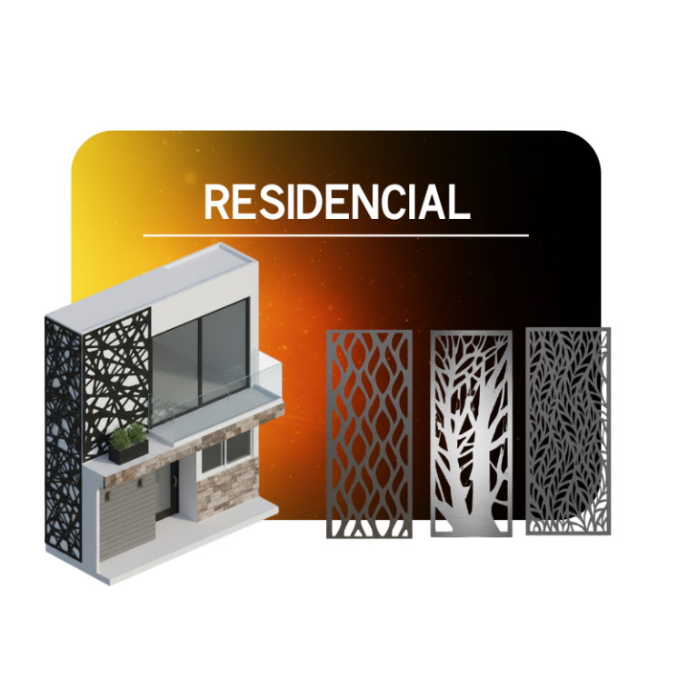 Celosía metálica en residencia