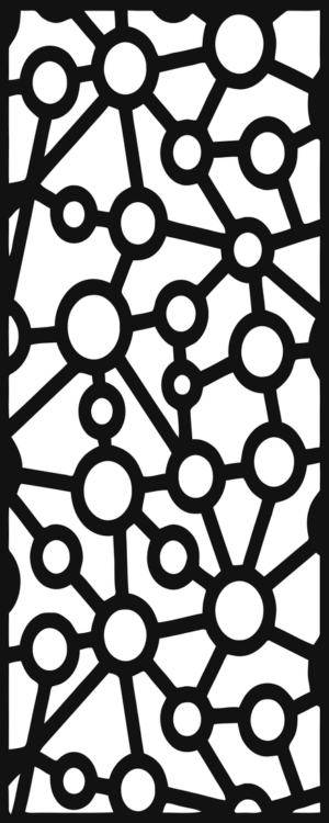 Celosía Atomos · Panel Metálico Decorativo de Corte Láser CNC en Acero Calibre 14, a la Medida para Fachada, Jardín y Barandal