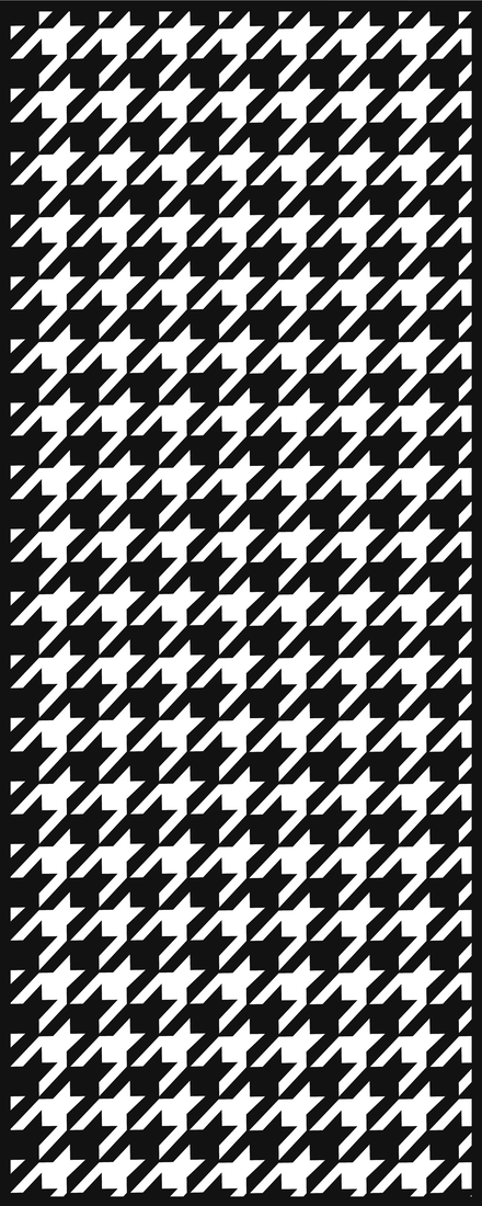 Celosía Houndstooth · Panel Metálico Decorativo de Corte Láser CNC en Acero Calibre 14, a la Medida para Fachada, Jardín y Barandal