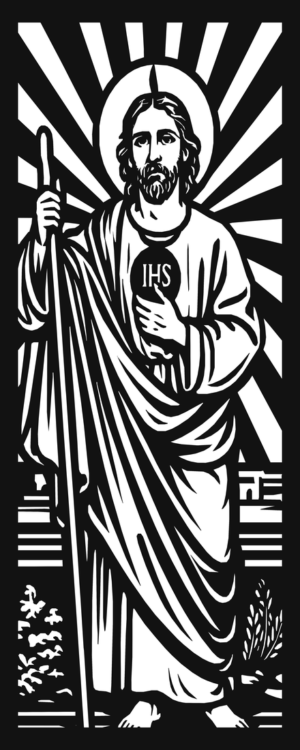 Celosía Judas Tadeo · Panel Metálico Decorativo de Corte Láser CNC en Acero Calibre 14, a la Medida para Fachada, Jardín y Barandal