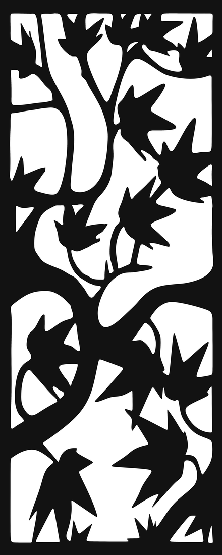 Celosía Otoño · Panel Metálico Decorativo de Corte Láser CNC en Acero Calibre 14, a la Medida para Fachada, Jardín y Barandal