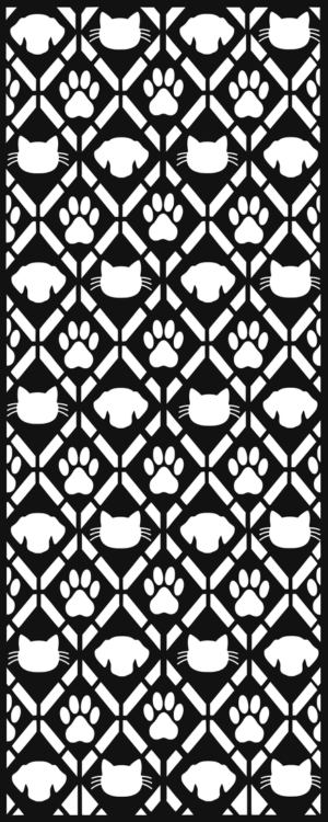 Celosía Perros Y Gatos · Panel Metálico Decorativo de Corte Láser CNC en Acero Calibre 14, a la Medida para Fachada, Jardín y Barandal